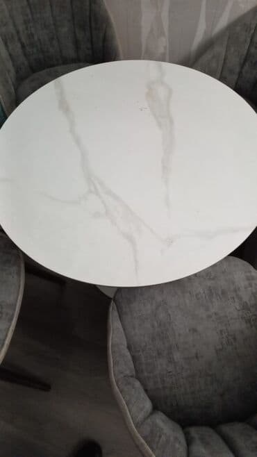 metbex mebeli ucun mermer: Qonaq otağı üçün, Yeni, Açılmayan, Yumru masa, 8 stul — 3