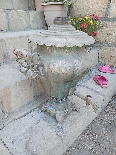 elektrik samavar: Antik köhnə üslub samovar - Material: metal (mis/bronz tonlarında) — 3