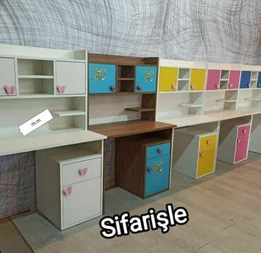 metbex masası: Oğlan və qız üçün, Yeni, Siyirməsiz, Yazı masası, Stulsuz — 1