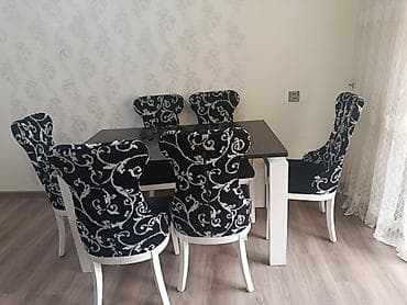 Masalar: Mətbəx üçün, Açılmayan, Dördbucaq masa, 6 stul — 2