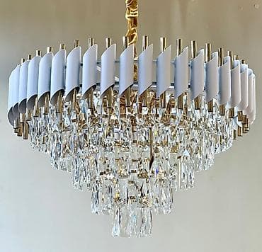 tort sekili: Çılçıraq, 10 və daha çox lampa, Xrustal — 4