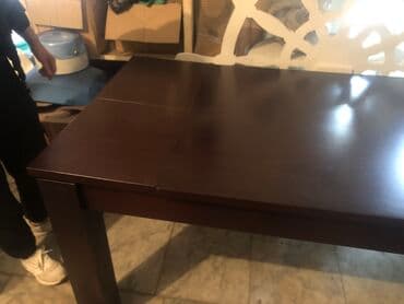 iki nəfərlik yazı masası: Qonaq masası, İşlənmiş, Açılan, Dördbucaq masa — 3