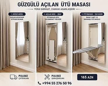 ütü masalari: Yeni Güzgülü Ütü Masası – Yüksək Keyfiyyət! Keyfiyyətli materialdan — 1