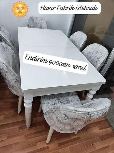 transformer stol: Qonaq otağı üçün, Yeni, Dördbucaq masa, 6 stul — 1