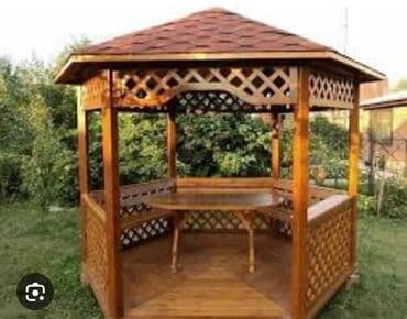 jaluzi perde: Bağ üçün dekorativ ağacdan hazırlanmış besedkalar - Material — 7