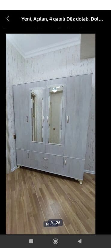 garderob: Yeni, Açılan, 4 qapılı Düz dolab, Qarderob, paltar dolabı, Azərbaycan — 7