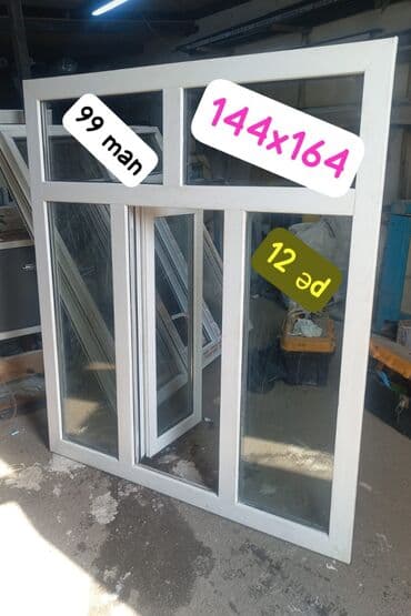 plastik şüşə: İşlənmiş İki qat şüşə paketi Plastik pəncərə, Еni: 144 sm, Uzunluğu: 164 sm, Ödənişli quraşdırma — 3