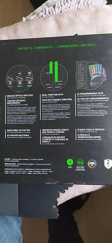 nike çanta: Razer Tartarus Pro – Analog Optical Gaming Keypad Xüsusiyyətlər: - — 3