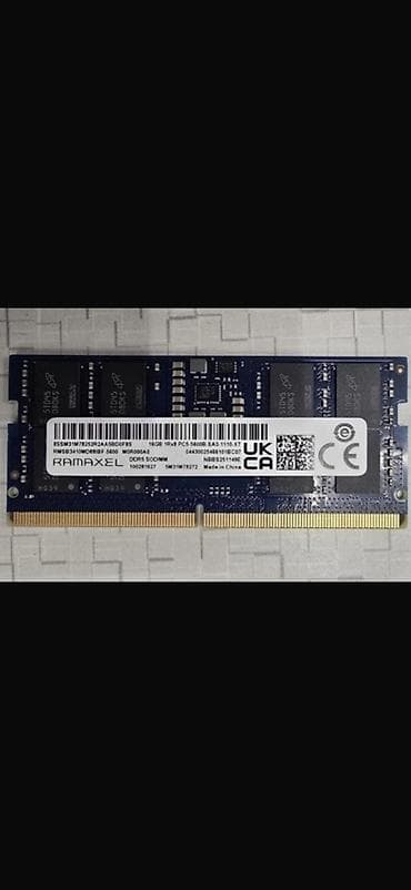 RAMAXEL DDR5 SO‑DIMM laptop yaddaşı - Tutum: 16 GB - Növ: DDR5