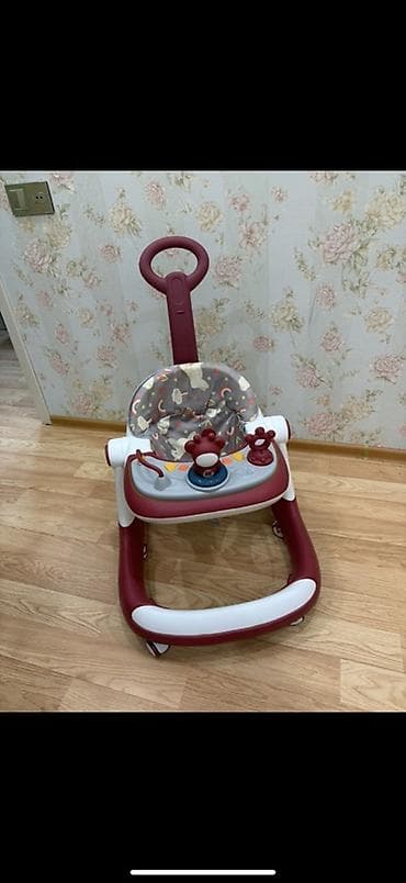 Uşaq yerigədəni – çoxfunksiyalı model - Rəng: bordo‑ağ, boz naxışlı — 2