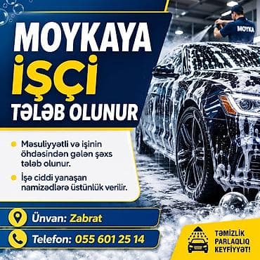 sumqayitda iş elanlari: Moykaya işçi tələb olunur - Məsuliyyətli və işinin öhdəsindən gələ — 1