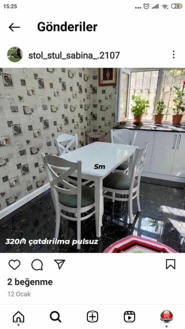 metbex stol stulları qiymetleri: *Bir gün ərzində çatdırılma olunan* ✔️Kuxna üçün stol stul dəsti✨✨ — 3