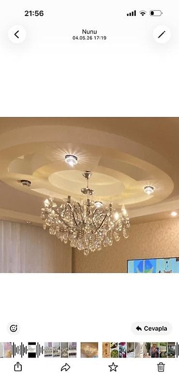 Çılçıraq, 10 və daha çox lampa, Xrustal