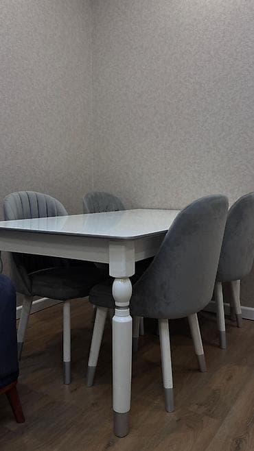 stul: Mətbəx üçün, Açılmayan, Dördbucaq masa, 4 stul — 1