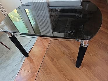 acilan stollar: Qonaq masası, Açılan, Şüşə, Yumru masa — 1