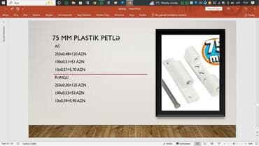 parketin qiymeti: 75 mm plastik petlə Məhsul xüsusiyyətləri: - Material: plastik - — 1