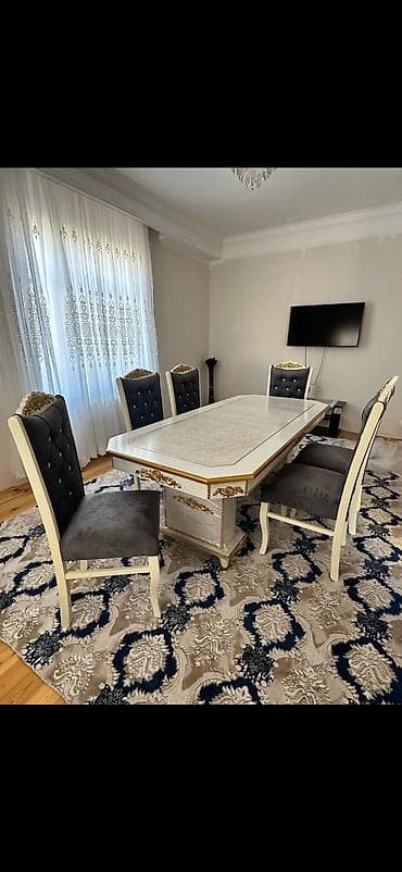 hamam moykasi: Qonaq otağı üçün, Yeni, Açılmayan, Dördbucaq masa, 6 stul — 1