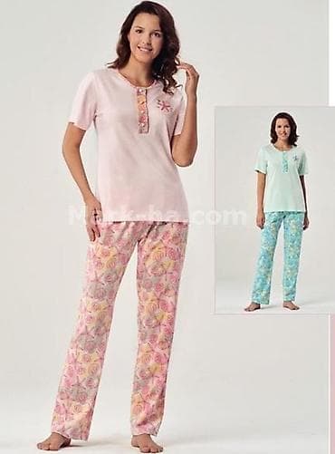 Домашние костюмы: Qadın pijama dəstləri - İki hissəli dəst: qısaqol köynək + düz — 4
