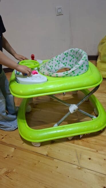 Ходунки, костыли, трости, роллаторы: Uşaq gəzdiricisi (walker) – yaşıl rəngdə, CEYHER TOYS paneli ilə — 2