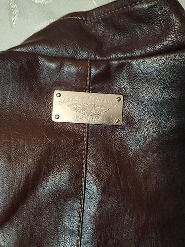 kamaz motor: ZhangYiXin kişi gödəkçəsi – qəhvəyi rəngdə, klassik motosiklet üslublu — 3