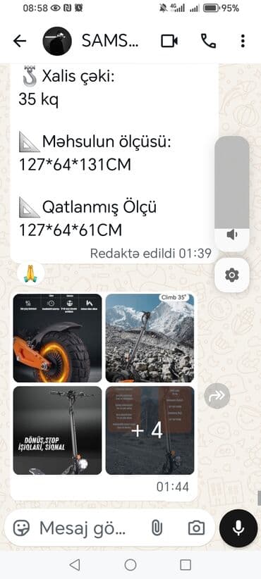 Elektrikli samokatlar: Elektrik skuter – güclü off-road model Rəng: Qara və narıncı Texniki — 6