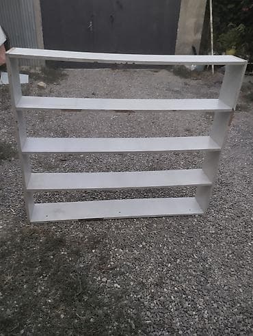 divar rəf: Ağ rəngli açıq rəf sistemi - Material: laminat/LDSP tipli taxta — 3