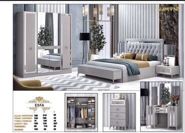 угловая тумба: Двуспальная кровать, 2 тумбы, Турция, Новый — 1