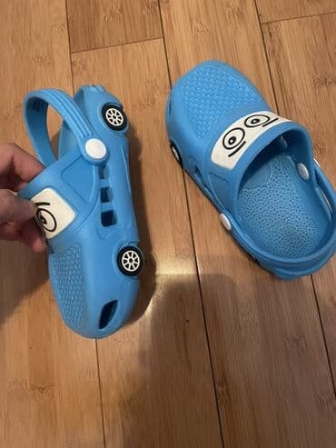 supunatorlu uşaq şəp şəpləri: 29 razmer.Mavi rəngdə, maşın dizaynlı, rezin materialdan hazırlanmış — 3