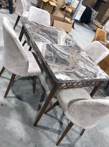 tap az masa ve oturacaqlar: Qonaq otağı üçün, Yeni, Açılan, Dördbucaq masa, 4 stul — 5