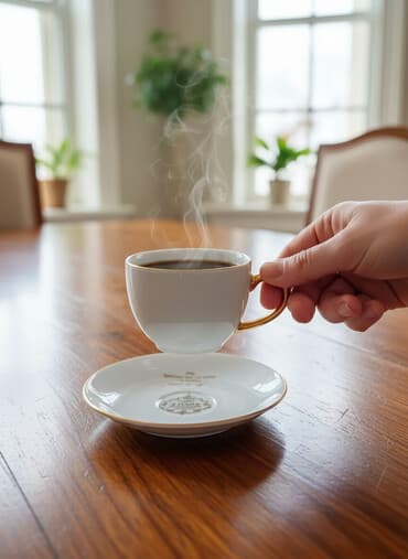 pike desti: Qəhvə dəsti, rəng - Ağ, Farfor, Fransa — 1