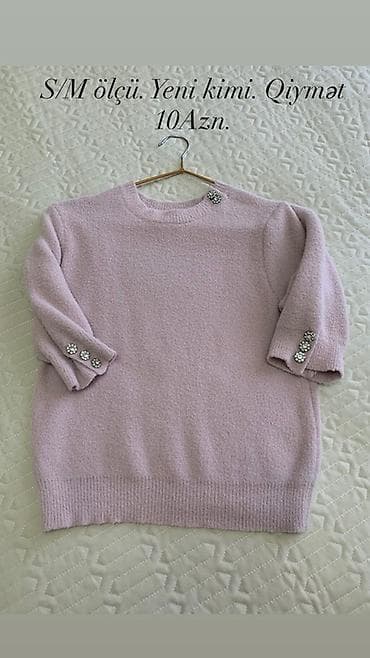 devit 3: Yumşaq toxumalı, açıq bənövşəyi (lilac) uzunqol trikotaj bluz/sviter — 1