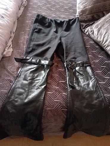 deri plaş: Qara rəngli hibrid şalvar – üst hissəsi streç parça, aşağı hissəsi isə — 3