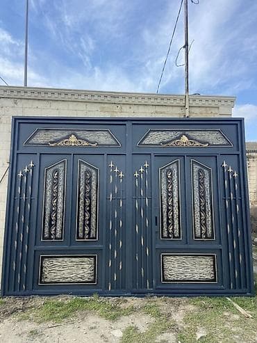 demir varata: Dəmir Həyət darvazası, Mexaniki, Qapı ilə, rəng - Göy — 2