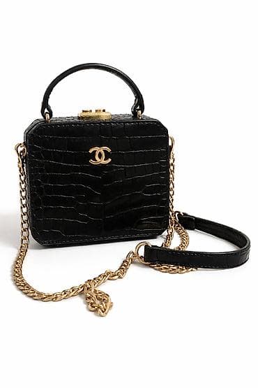 ikili dest: Chanel mini çanta - Model: sərt qutu formasında - Rəng: qara — 1