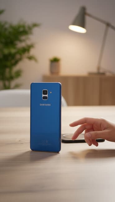 Samsung Galaxy A8 2018, 32 GB, rəng - Mavi, Barmaq izi