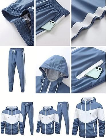 İdman dəstləri: İdman dəsti – kapüşonlu üst və şalvardan ibarət - Rəng: mavi-ağ blok — 2