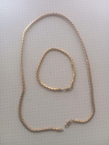 qizil sepler: Qızılı rəngli zəncir və qolbaq dəsti - Dəst: 1 ədəd boyun zənciri + 1 — 1