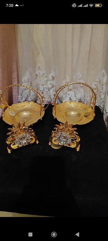 бра бронза: Klassik üslubda çoxşamlı şamdan - Material: metal (qızılı rəng — 3