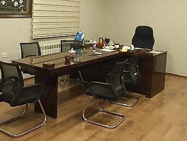 Ofis dəst mebeli: Ofis rəhbər masası ölçülər 200x80 orta 200x80 hundurluy 80 ancag masa — 1