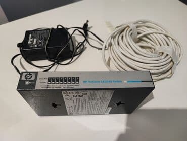 modem ucuz: HP Switch (ProCurve 1410-8G) ethernet kabel hədiyyə.👍 - 8x Gigabit — 2