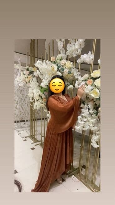 купить вечернее платье в баку: Qadın toy/Toy paltarı - Rəng: tünd tunc/qəhvəyi, xırda parıltılı — 1