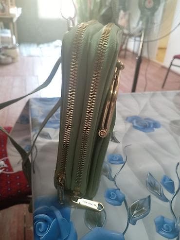 termo cantalar: Yaşıl rəngli çoxfunksiyalı mini çanta-cüzdan - Brend yazısı: Forever — 4