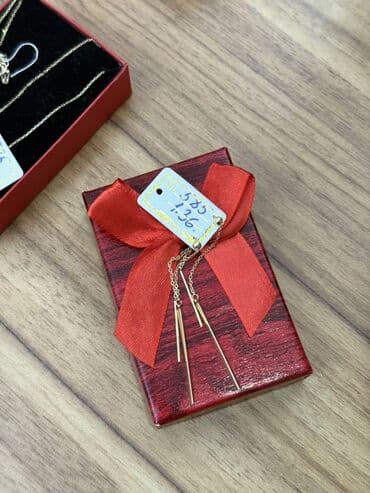 əskər forması: Sırğa, Sarı qızıl, 585 Əyar, 1 g — 2