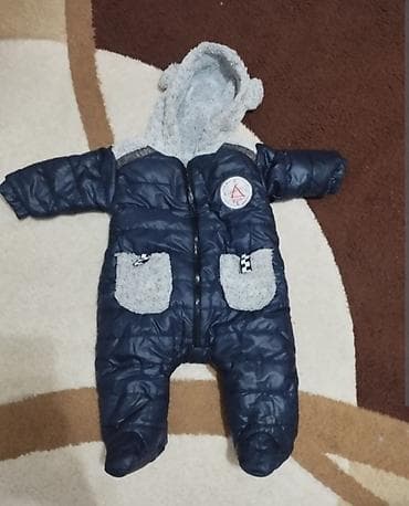 uşaqlar ucun qulaqciq: Uşaq üçün qış kombinezonu - Rəng: tünd göy - Tam bədənli model — 1