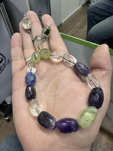 Təbii daşlardan hazırlanmış təsbeh - Daş növləri: ametist