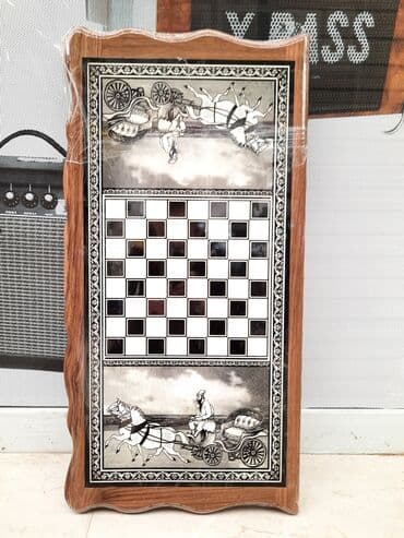 saski: Nərd taxta Qoz ağacından hazırlanmış Old Baku rəsmli 🔱Nərd🪵 🔹️Laklı🖌 — 3