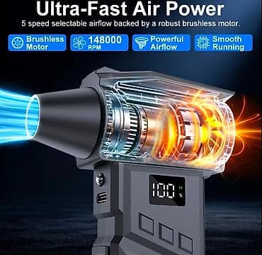 teker kompressoru: Akkumulyatorlu 2-si-1 mini tozsoran və güclü hava üfürən Avtomobil və — 7