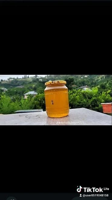 mal dili gulu: Təbii bal – şəffaf şüşə bankada - Dağ çiçəklərindən toplanmış qızılı — 1