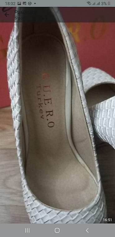 nabuk ayaqqabi: GUERO Turkey qadın tuflisi - Rəng: açıq boz/ağ tonlarda - Üst hissə — 4