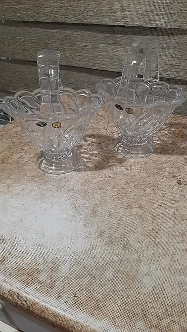Şüşə dekorativ səbət dəsti Məhsul təsviri: - 2 ədəd şəffaf şüşədən — 1